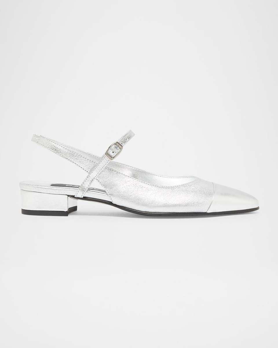 Oceano Metallic Mary Jane Slingback Flats